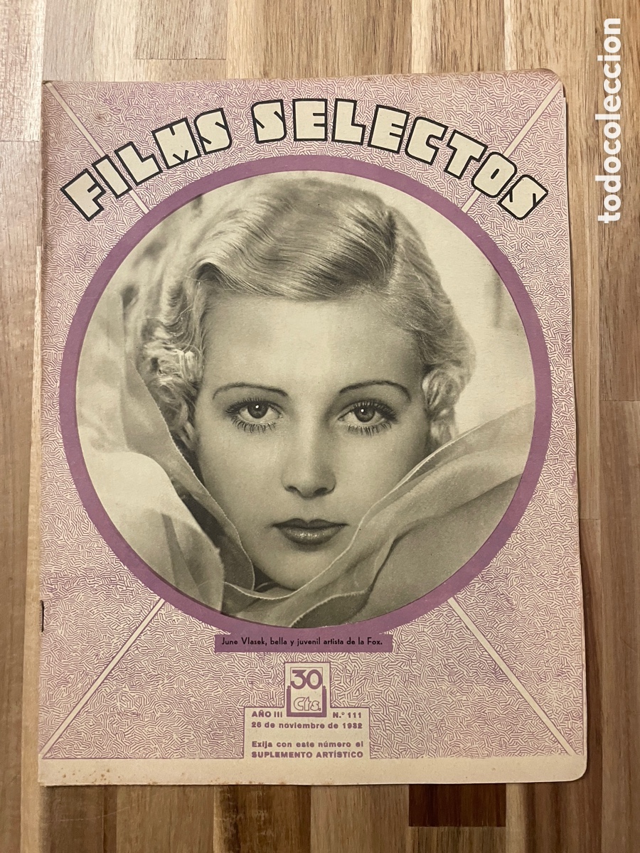 Cine: Films selectos. June Vlasek. 26 de noviembre de 1932. N&uacute;mero 111.