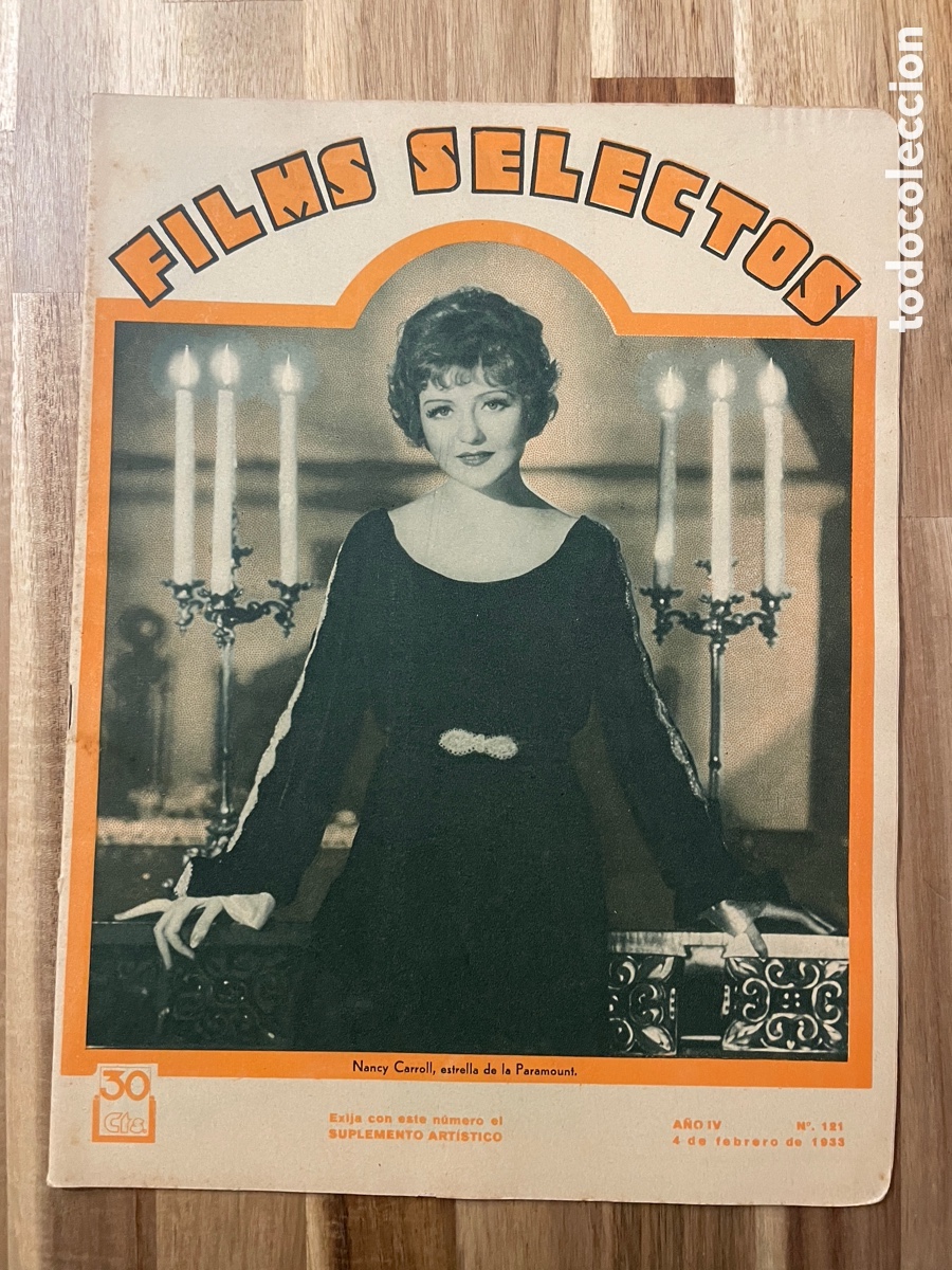 Cine: Films selectos. Nancy Carroll. 4 de febrero de 1933. N&uacute;mero 121.