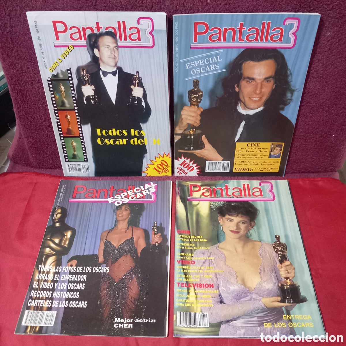 Cine: ESPECIAL OSCARS!!! 4&times;REVISTAS PANTALLA 3 (1987/1988/1990/1991)PMUY POCAS SE&Ntilde;ALES