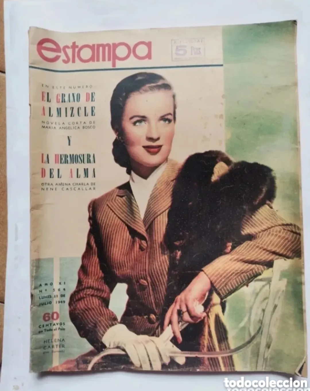 Cine: Revista Estampa n 564 julio 1949 Helena Carter poleras y blusas Toddy Max factor