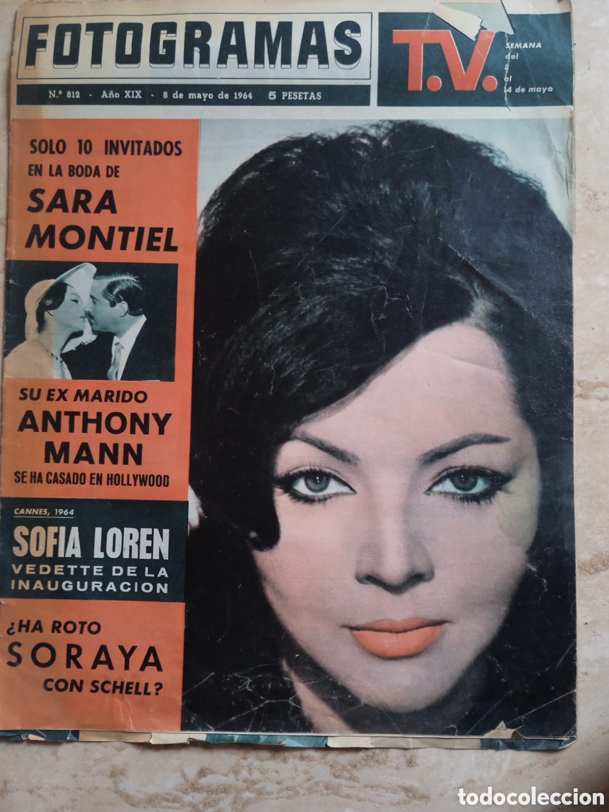 Cinema: Fotogramas n&deg; 812 Boda de Sara Montiel Mel Ferrer y Audrey Hepburn Sof&iacute;a Loren Cannes '64 Soraya