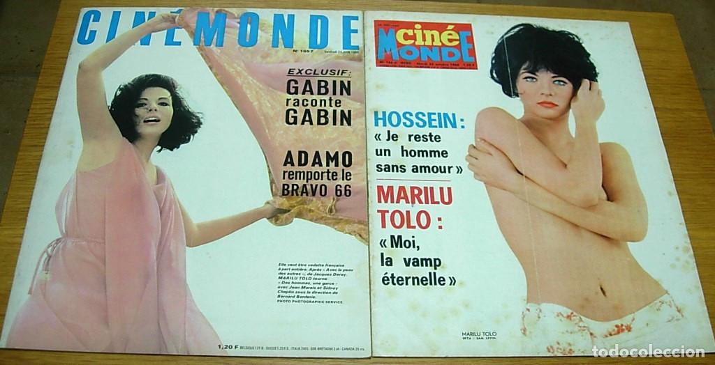 Cine: Lote 2 Revistas Francesas CINEMONDE con MARILU TOLO en Portada 1966 MARIA MACHADO ADAMO SHEILA