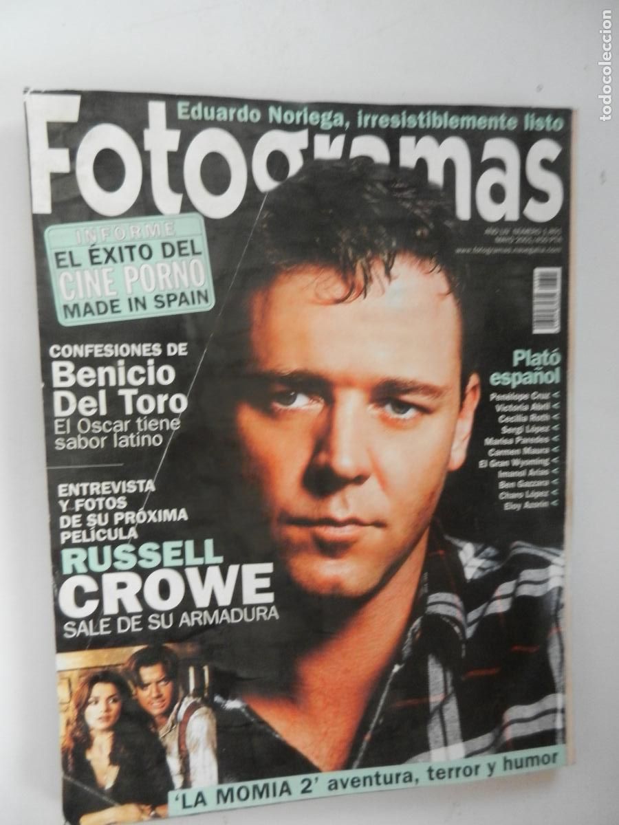 Cine: FOTOGRAMAS REVISTA N&ordm; 1891 -MAYO -2001- RUSSEL CROWE. BENICIO DEL TORO. EDUARDO NORIEGA.