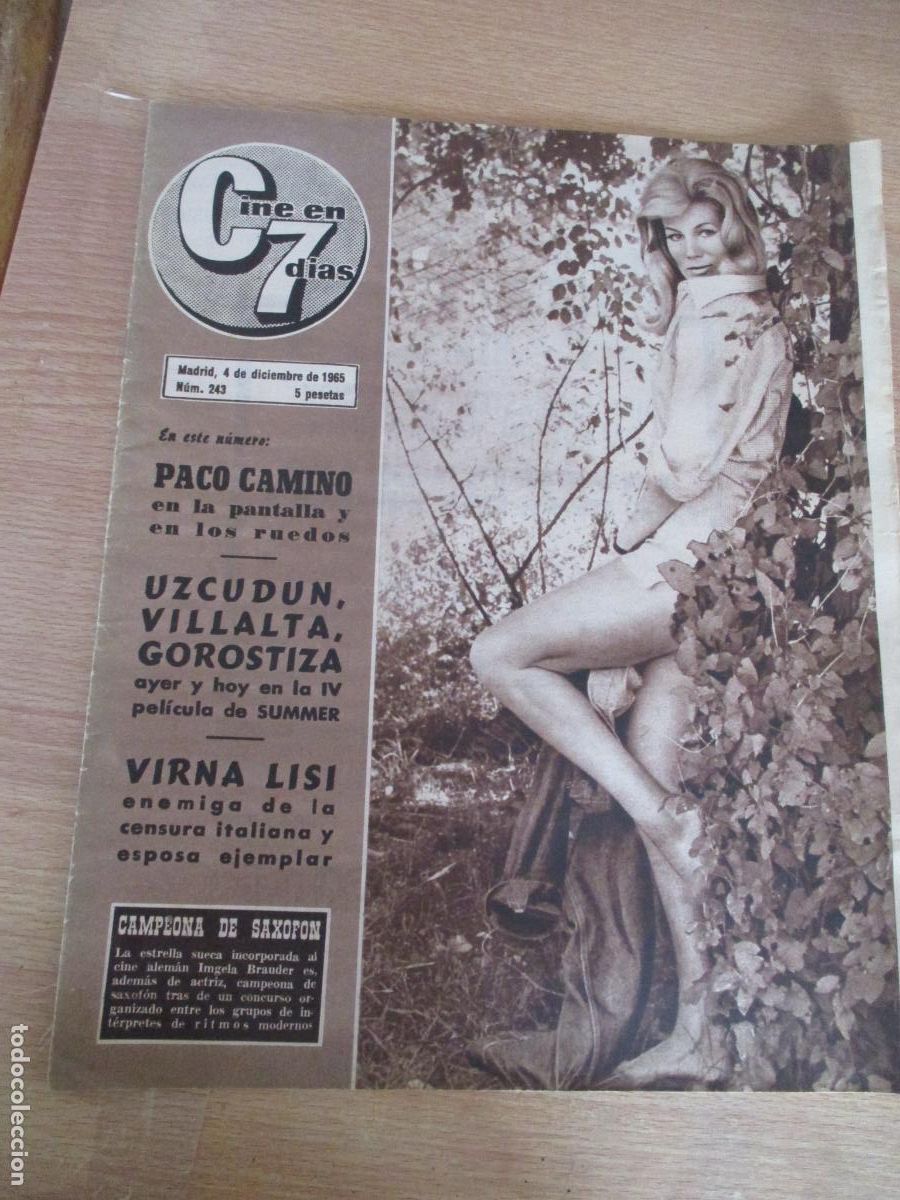 Cine: REVISTA:CINE EN 7 D&Iacute;A N&ordm;. 243.- DICIEMBRE DE 1965 - CON 20 P&Aacute;G.- INCLUIDAS LAS TAPAS