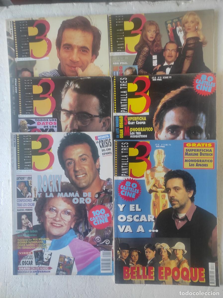 Cine: lote 6 revistas PANTALLA TRES 106,108,111,116,140,134 a&ntilde;os 1991,92,93, 94
