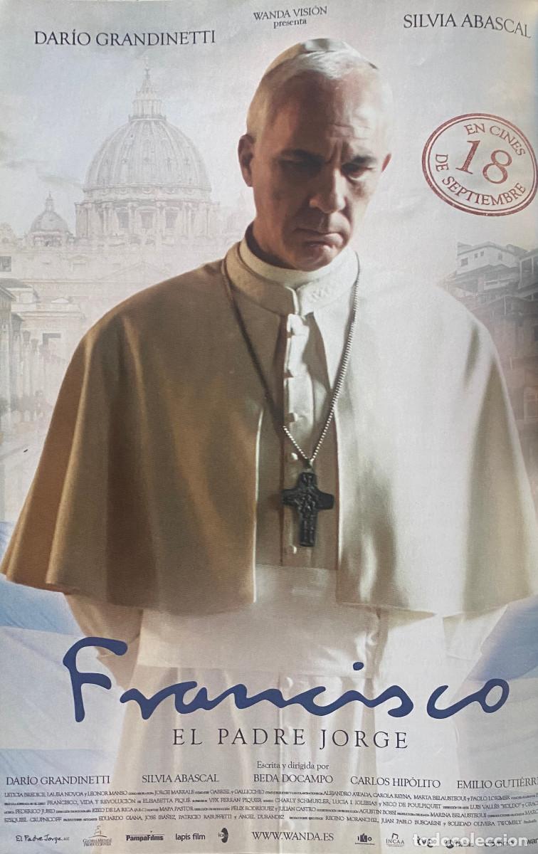 Cine: Reproducci&oacute;n de p&oacute;ster de 'Francisco, el padre Jorge'. P&aacute;gina de revista. Tama&ntilde;o A4. Enmarcable.