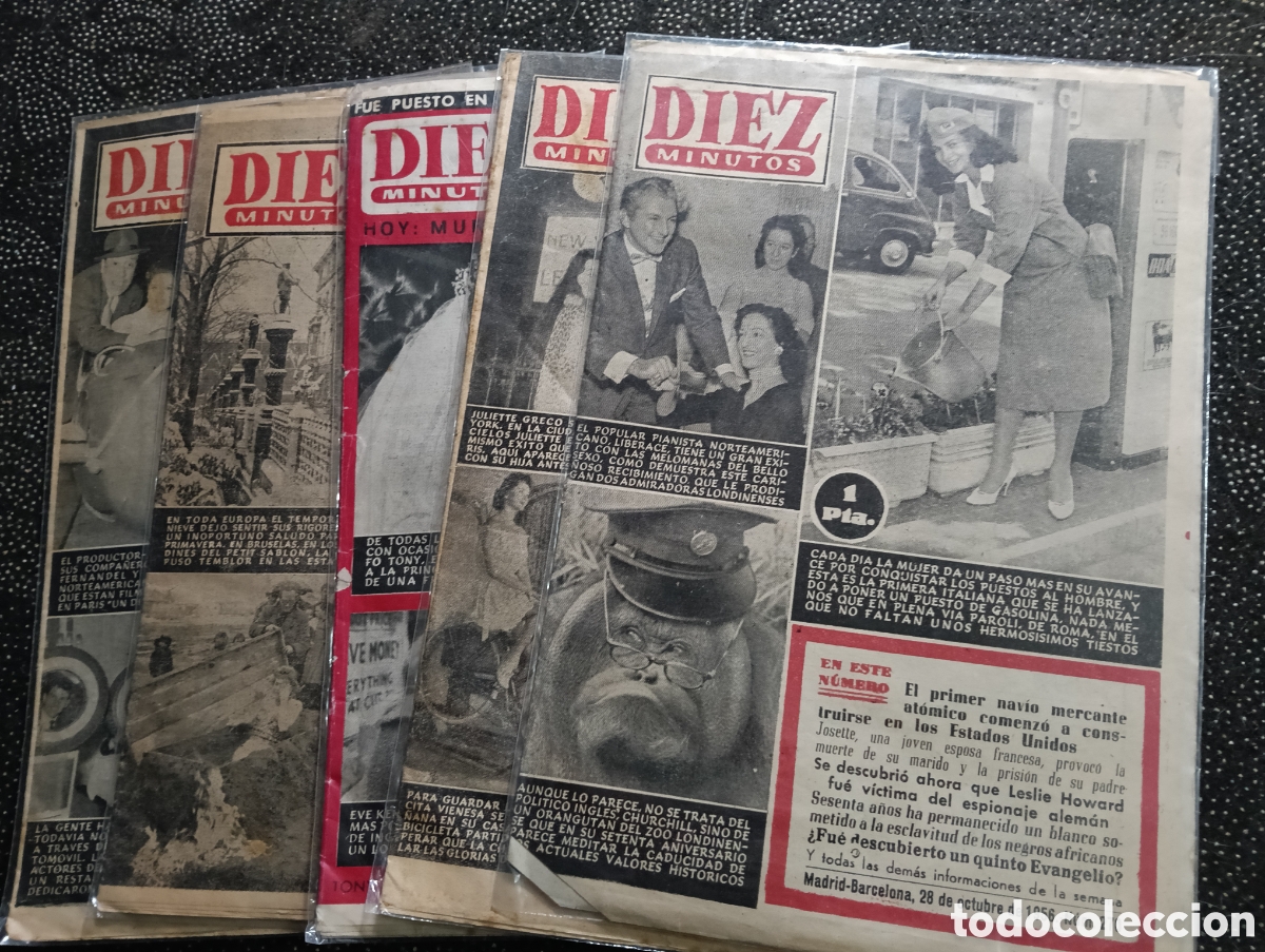 Cine: Lote de 5 revistas de DIEZ MINUTOS del 1956-57-57-58-60