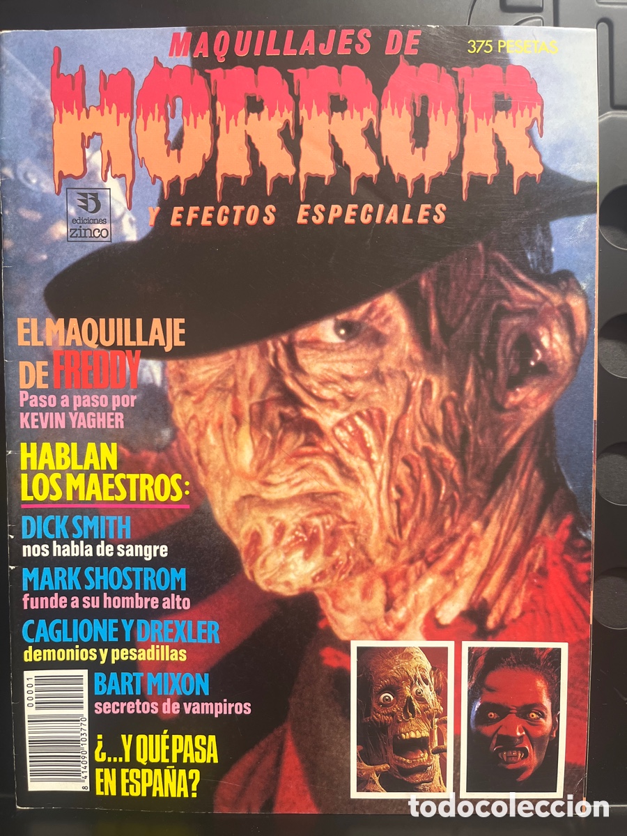 Cine: COLECCI&Oacute;N CINE DE TERROR N.1 MAQUILLAJES DE HORROR Y EFECTOS ESPECIALES Ed ZINCO ( 1991 )
