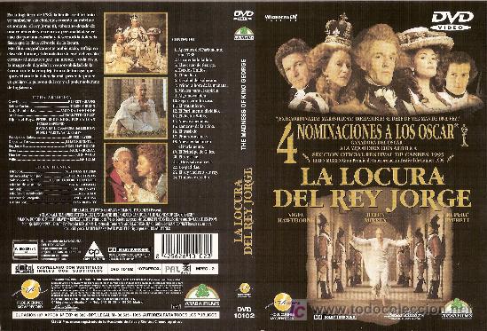 Cine: Car&aacute;tula de DVD de 'La locura del Rey Jorge', con Nigel Hawthorne.