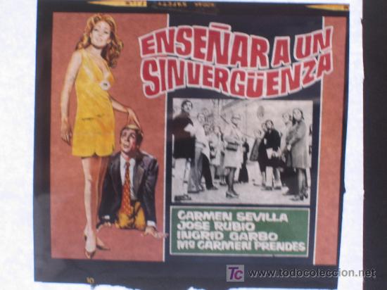 Cine: Ense&ntilde;ar a un sinverguenza - carmen sevilla - diapositiva original del estreno