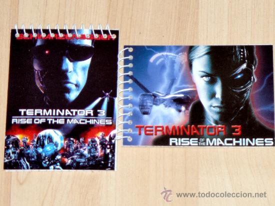Cine: DOS PEQUE&Ntilde;AS LIBRETAS CUADRICULADAS DE LA PEL&Iacute;CULA TERMINATOR 3. MADE IN RUSIA