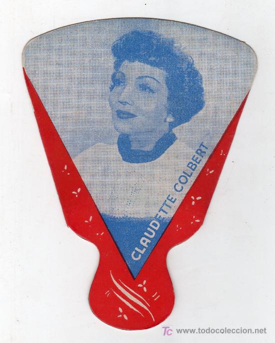 Cine: PAYPAY DE CLAUDETTE COLBERT CON PUBLICIDAD EN EL REVERSO CONSTRUCCIONES ROD