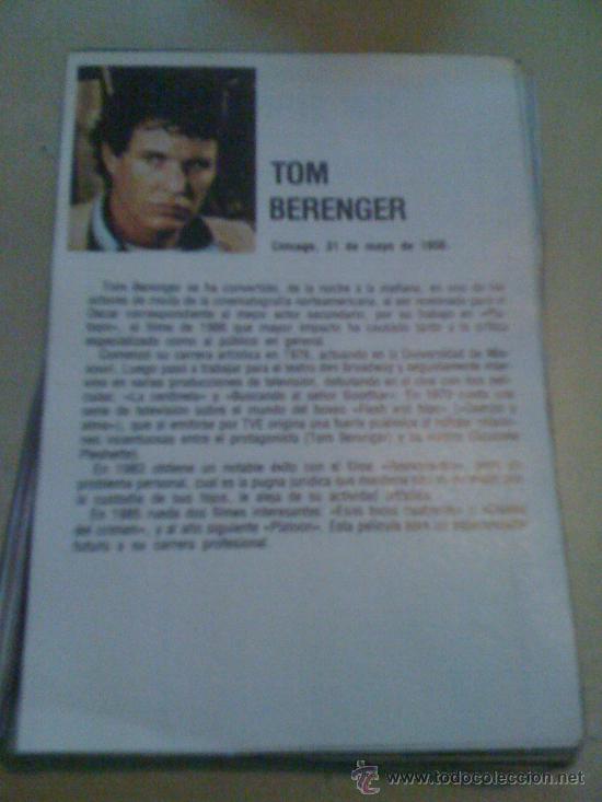 Cine: Ficha del actor Tom Berenger. Con fotograf&iacute;a y biograf&iacute;a + filmograf&iacute;a por detr&aacute;s.