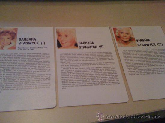 Cine: 3 fichas de la actriz Barbara Stanwyck. Fotograf&iacute;as y biograf&iacute;a + filmograf&iacute;a completa por detr&aacute;s.