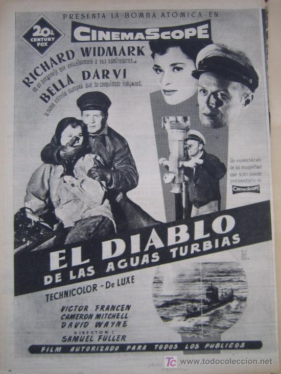 Cine: el diablo de las aguas turbias sam fuller soligo  - publicidad original del estreno