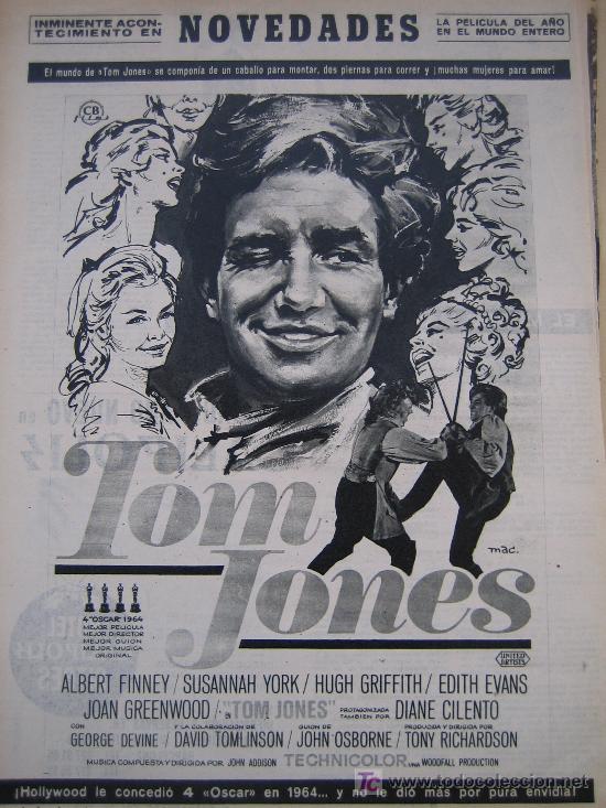 Cine: tom jones albert finney - publicidad original del estreno