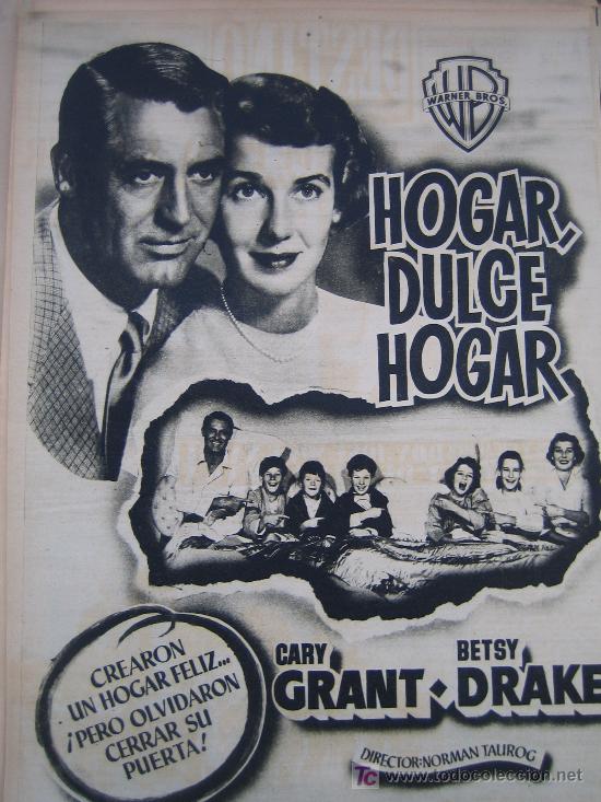 Cine: hogar dulce hogar cary grant - publicidad original del estreno