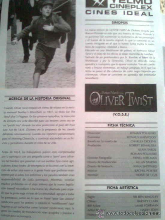 Cine: Ficha Cines Ideal - Oliver Twist... de Roman Polanski