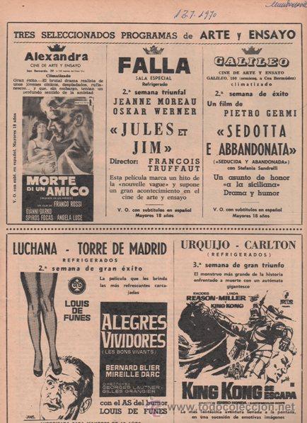 Cine: ALEGRES VIVIDORES. KING KONG SE ESCAPA. 1970. PUBLICIDAD ORIGINAL EN PRENSA.
