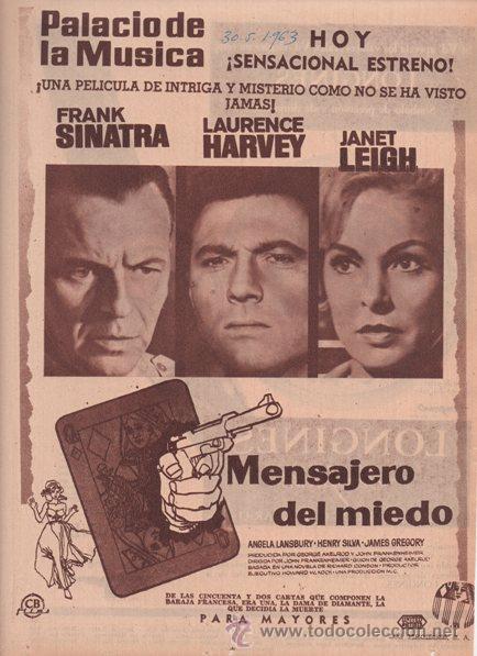 Cine: MENSAJERO DEL MIEDO. JOHN FRANKENHEIMER. 1963. FRANK SINATRA. LAURENCE HARVEY. CB FILMS.
