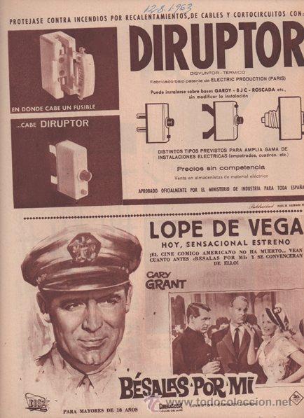 Cine: B&Eacute;SALAS POR MI. STANLEY DONEN. 1963. CARY GRANT. EOS FILMS. 20TH CENTURY FOX.