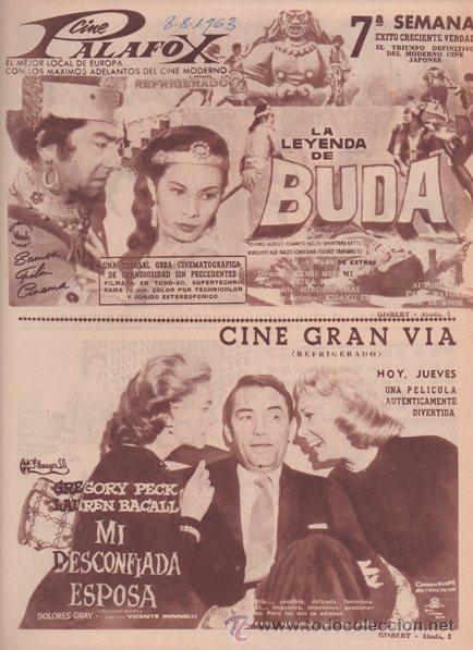 Cine: LA LEYENDA DE BUDA. KENJI MISUMI. MI DESCONFIADA ESPOSA. VICENTE MINNELLI.