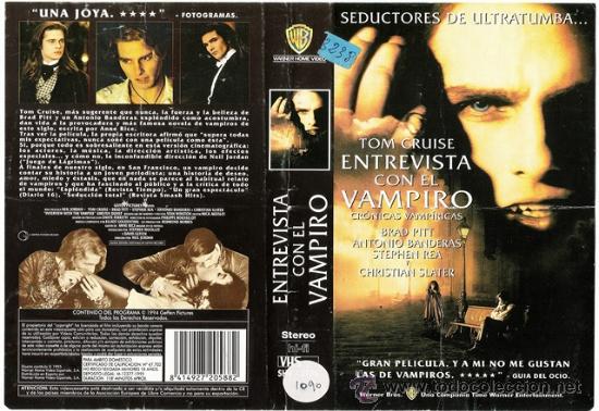 Cine: CARATULA VHS - ENTREVISTA CON EL VAMPIRO - Pedido Minimo 6&euro;