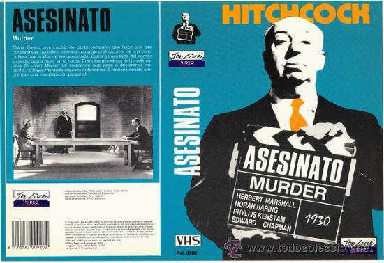 Kino: CARATULA VHS - HICHCOCK, ASESINATO - Pedido Minimo 6&euro;