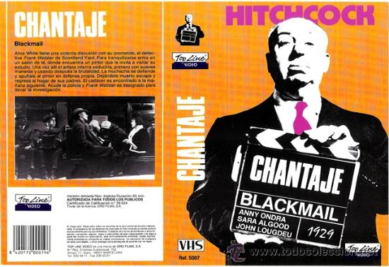 Kino: CARATULA VHS - HICHCOCK, CHANTAJE - Pedido Minimo 6&euro;