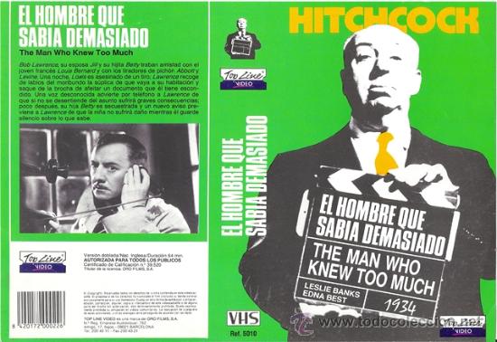 Kino: CARATULA VHS - HICHCOCK, EL HOMBRE QUE SABIA DEMASIADO - Pedido Minimo 6&euro;