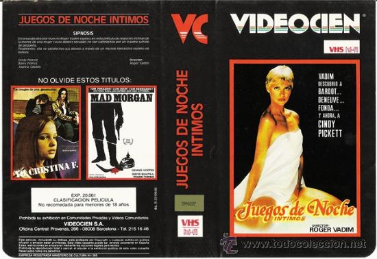Kino: CARATULA VHS - JUEGOS DE NOCHE INTIMOS