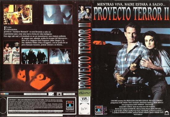 Cine: CARATULA VHS - PROYECTO TERROR II - Pedido Minimo 6&euro;