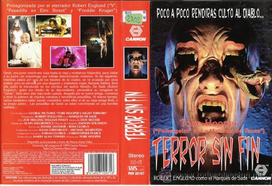 Kino: CARATULA VHS - TERROR SIN FIN - Pedido Minimo 6&euro;