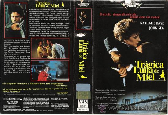 Kino: CARATULA VHS - TRAGICA LUNA DE MIEL - Pedido Minimo 6&euro;
