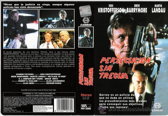 Kino: CARATULA VHS - PERSECUCION SIN TREGUA - Pedido Minimo 6&euro;