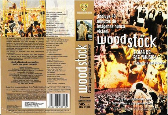 Kino: CARATULA VHS - WOODSTOCK, 3 DIAS DE PAZ Y MUSICA, EL MONTAJE DEL DIRECTOR - Pedido Minimo 6&euro;