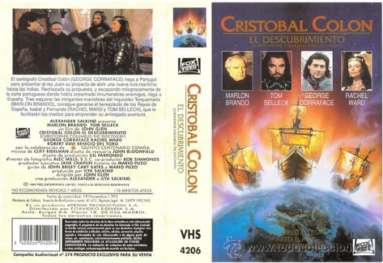 Cine: CARATULA VHS - CRISTOBAL COLON, EL DESCUBRIMIENTO - Pedido Minimo 6&euro;