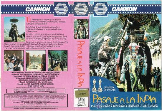Cine: CARATULA VHS - PASAJE A LA INDIA - Pedido Minimo 6&euro;