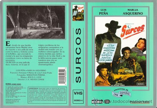 Cine: CARATULA VHS - SURCOS - Pedido Minimo 6&euro;