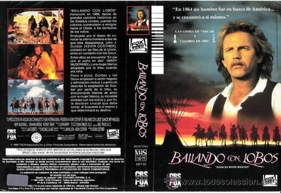Cine: CARATULA VHS - BAILANDO CON LOBOS - Pedido Minimo 6&euro; v1