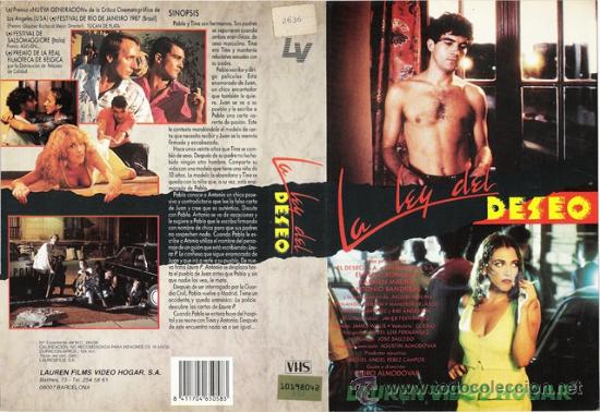 Cine: CARATULA VHS - LA LEY DEL DESEO - Pedido Minimo 6&euro;