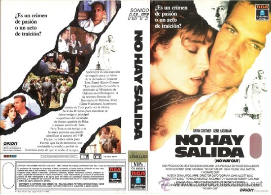Cine: CARATULA VHS - NO HAY SALIDA - Pedido Minimo 6&euro;