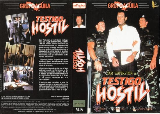 Cine: CARATULA VHS - TESTIGO HOSTIL - Pedido Minimo 6&euro;