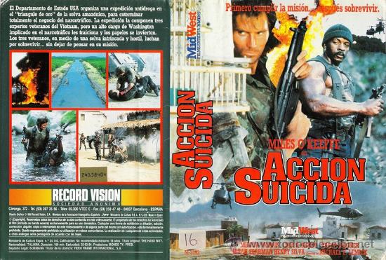 Cine: CARATULA VHS - ACCION SUICIDA - Pedido Minimo 6&euro;