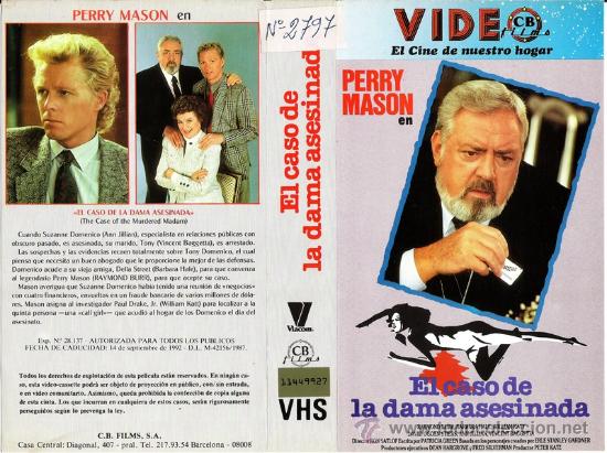 Cine: CARATULA VHS - PERRY MASON, EL CASO DE LA DAMA ASESINADA - Pedido Minimo 6&euro;