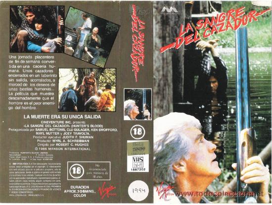 Cine: CARATULA VHS - LA SANGRE DEL CAZADOR - Pedido Minimo 6&euro;