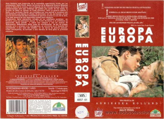 Cine: CARATULA VHS - EUROPA EUROPA - Pedido Minimo 6&euro;