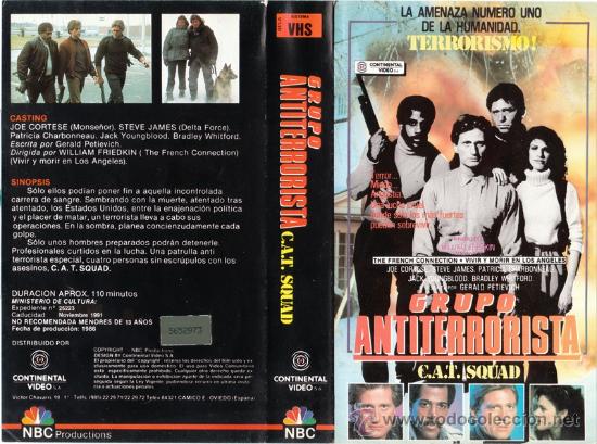 Cine: CARATULA VHS - GRUPO ANTITERRORISTA - Pedido Minimo 6&euro;