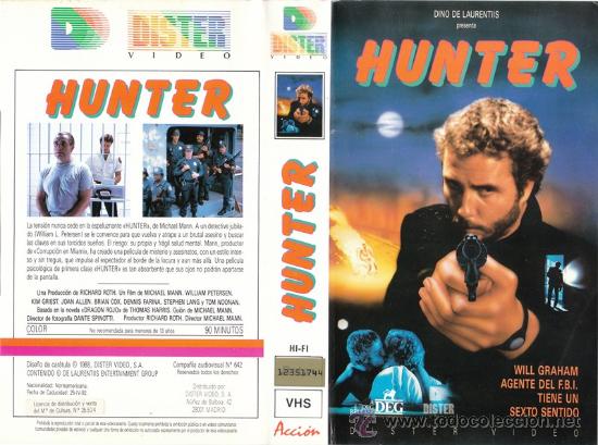 Cine: CARATULA VHS - HUNTER - Pedido Minimo 6&euro;