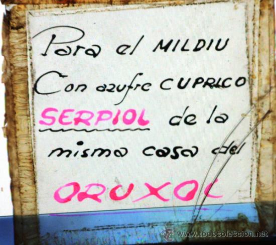 Cinema: diapositiva de proyeccion en cine anuncio de serpiol contra el mildiu